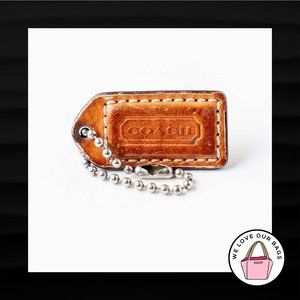1.5" Small COACH TAN BROWN LEATHER KEY FOB